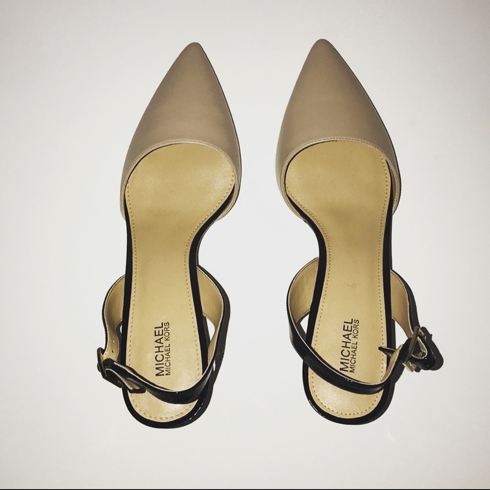NWT 8 MICHAEL Kors Claudia Sling Back Leather Pump